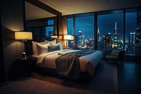 Hotel room architecture furniture. AI generated Image by rawpixel.