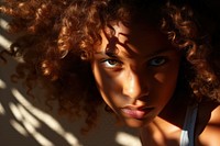 Young african american girl photography portrait face. 