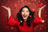 Chinese new year portrait smiling adult. AI generated Image by rawpixel.