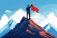 Businessman mountain flag outdoors. AI generated Image by rawpixel.