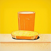 Breakfast yellow bread glass. AI generated Image by rawpixel.