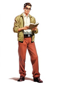 Software Developer adult white background publication. 