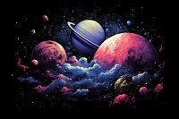 Vintage space science illustration astronomy universe planet. AI generated Image by rawpixel.
