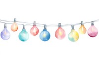 Christmas light white background clothesline illuminated. 