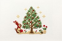 Embroidery tree christmas pattern. AI generated Image by rawpixel.