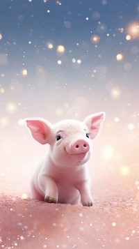 Cute pig animal cartoon mammal. AI generated Image by rawpixel.