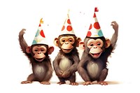 Monkey mammal animal party. AI generated Image by rawpixel.