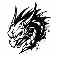 Dragon dragon black white.