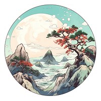 Earth tranquility dishware painting. AI generated Image by rawpixel.