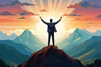 Business man mountain landscape standing. AI generated Image by rawpixel.