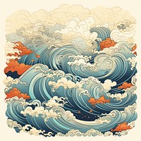 Chinese cloud pattern nature sea. AI generated Image by rawpixel.