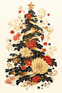 Christmas tree pattern art celebration. AI generated Image by rawpixel.