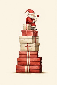 PNG Santaclaus drawing gift celebration. AI generated Image by rawpixel.
