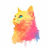 Cat painting animal mammal. AI generated Image by rawpixel.