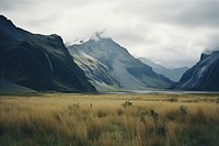 New zealand mountain landscape wilderness grassland. AI generated Image by rawpixel.