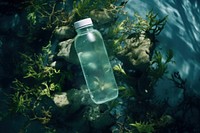 Water bottle underwater outdoors nature. AI generated Image by rawpixel.