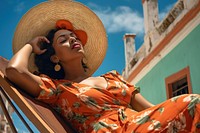Cuban woman outdoors summer adult. AI generated Image by rawpixel.