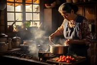 Colombian woman cooking kitchen adult. AI generated Image by rawpixel.