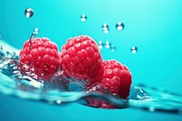 Raspberry underwater fruit plant. 