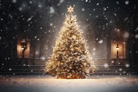 Illuminated Christmas tree christmas holiday plant. AI generated Image by rawpixel.