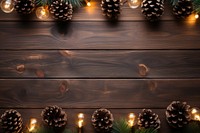 Brown wooden table christmas backgrounds light. AI generated Image by rawpixel.