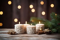 Candle christmas wood tree. AI generated Image by rawpixel.