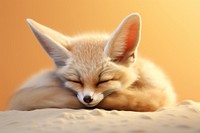 Fennec fox sleeping wildlife animal mammal. AI generated Image by rawpixel.