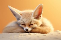 Fennec fox sleeping wildlife animal mammal. 