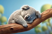 Sleeping koala wildlife mammal animal. 