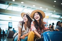 Laughing travel adult smile. AI generated Image by rawpixel.