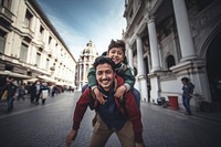 Laughing outdoors portrait travel. AI generated Image by rawpixel.