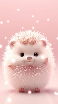 Cute baby porcupine animal hedgehog mammal. 