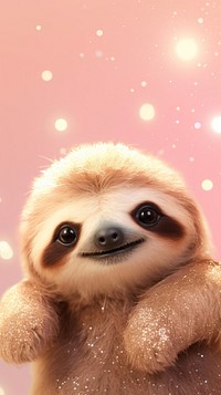 Cute baby sloth animal wildlife mammal. AI generated Image by rawpixel.