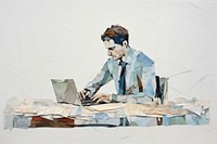 Business concept art painting laptop. AI generated Image by rawpixel.