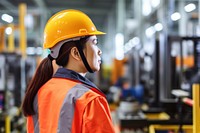 Manufacturing factory hardhat helmet. 