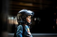 Kid wearing helmet architecture protection side view. AI generated Image by rawpixel.
