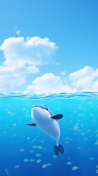 A cute whale background outdoors animal nature. AI generated Image by rawpixel.