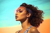 Latin woman adult sunglasses relaxation. AI generated Image by rawpixel.