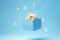Kid gift box blue bear toy. AI generated Image by rawpixel.