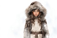 Portrait winter white coat. AI generated Image by rawpixel.