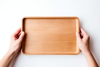 Hand holding canteen tray white background rectangle cut out. AI generated Image by rawpixel.