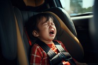 Crying baby yawning car. AI generated Image by rawpixel.