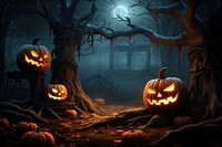 Halloween Pumpkins halloween night outdoors. AI generated Image by rawpixel.