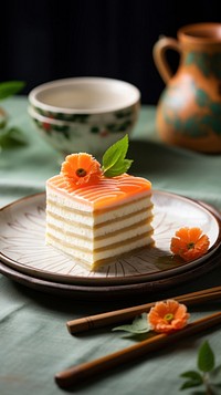 Cake background dessert plate food. AI generated Image by rawpixel.