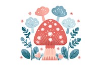 Minimal mini mushroom pattern plant art. AI generated Image by rawpixel.