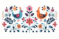 Border art pattern bird. 