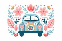 Car pattern flower plant. AI generated Image by rawpixel.