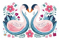 Two swans flamingo pattern animal. AI generated Image by rawpixel.