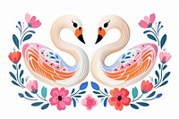 Two swans flamingo pattern bird. AI generated Image by rawpixel.