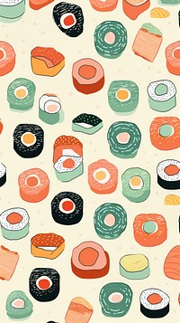 Sushi backgrounds pattern food. AI generated Image by rawpixel.
